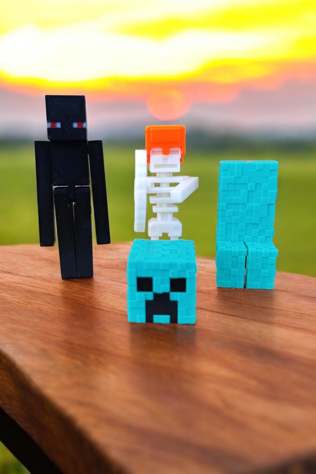 Karakter Figür Seti - Creeper, Enderman ve İskelet