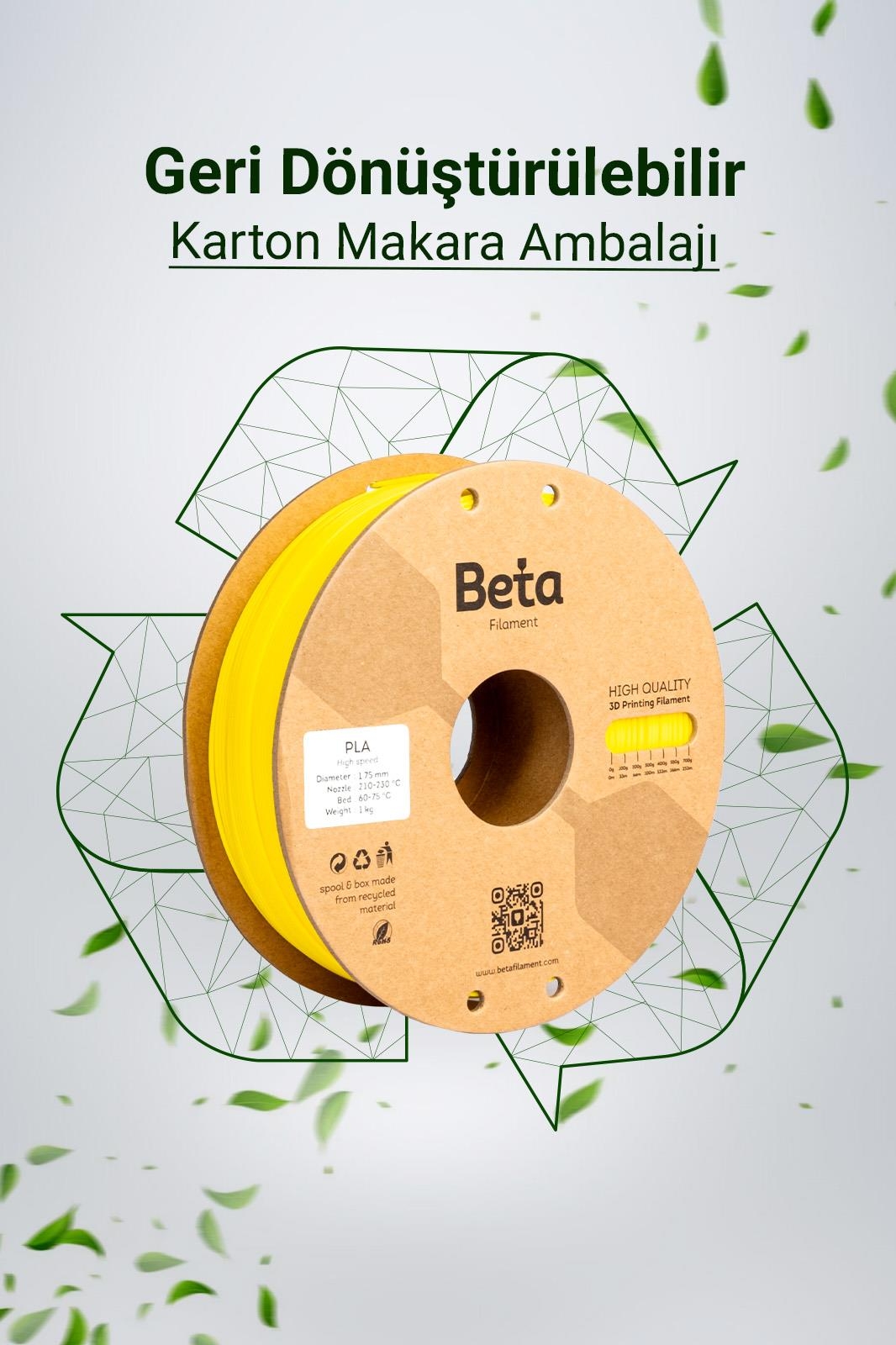 Beta PLA High-Speed Filament Cyber Yellow