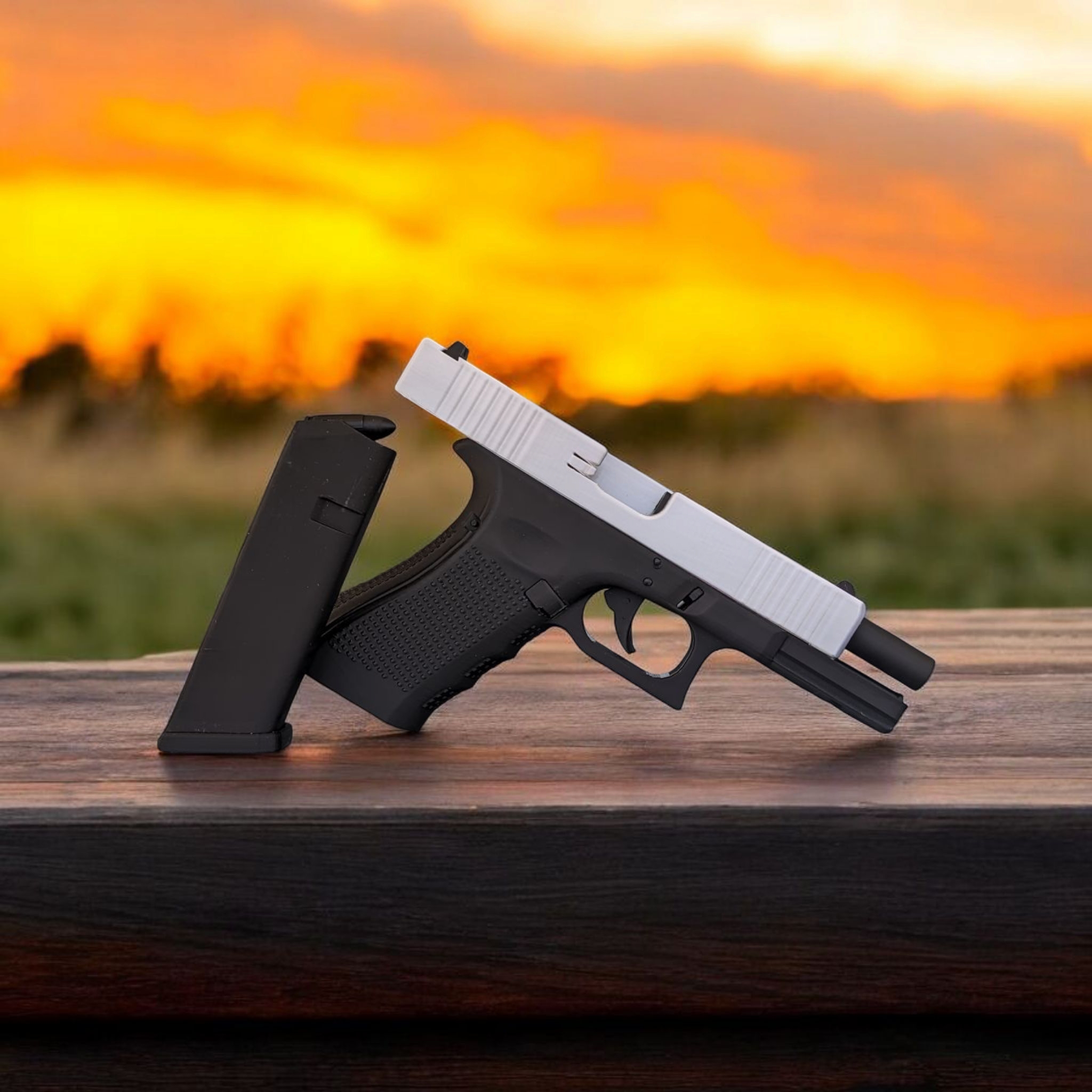 Glock  Maketi - Gümüş  | Kilitli Üst Kısım | Hareketli