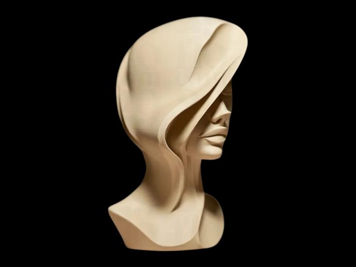 Sanatsal Soyut Kadın Yüzü Heykeli | 15 CM